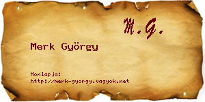 Merk György névjegykártya